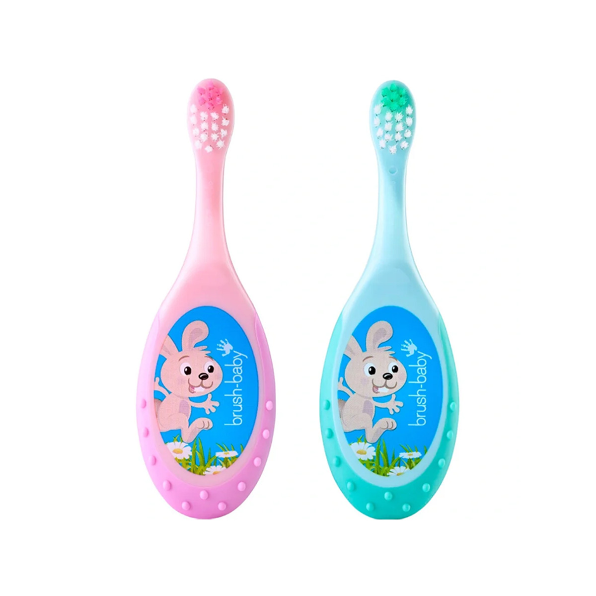 Brush-Baby – FlossBrush Baby Bristles Toothbrush (Double Pack)