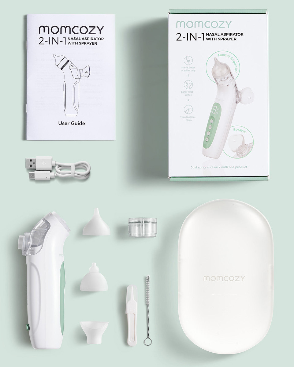 Momcozy – BreezyClear 2 in 1 Spray & Suction Electric Nasal Aspirator
