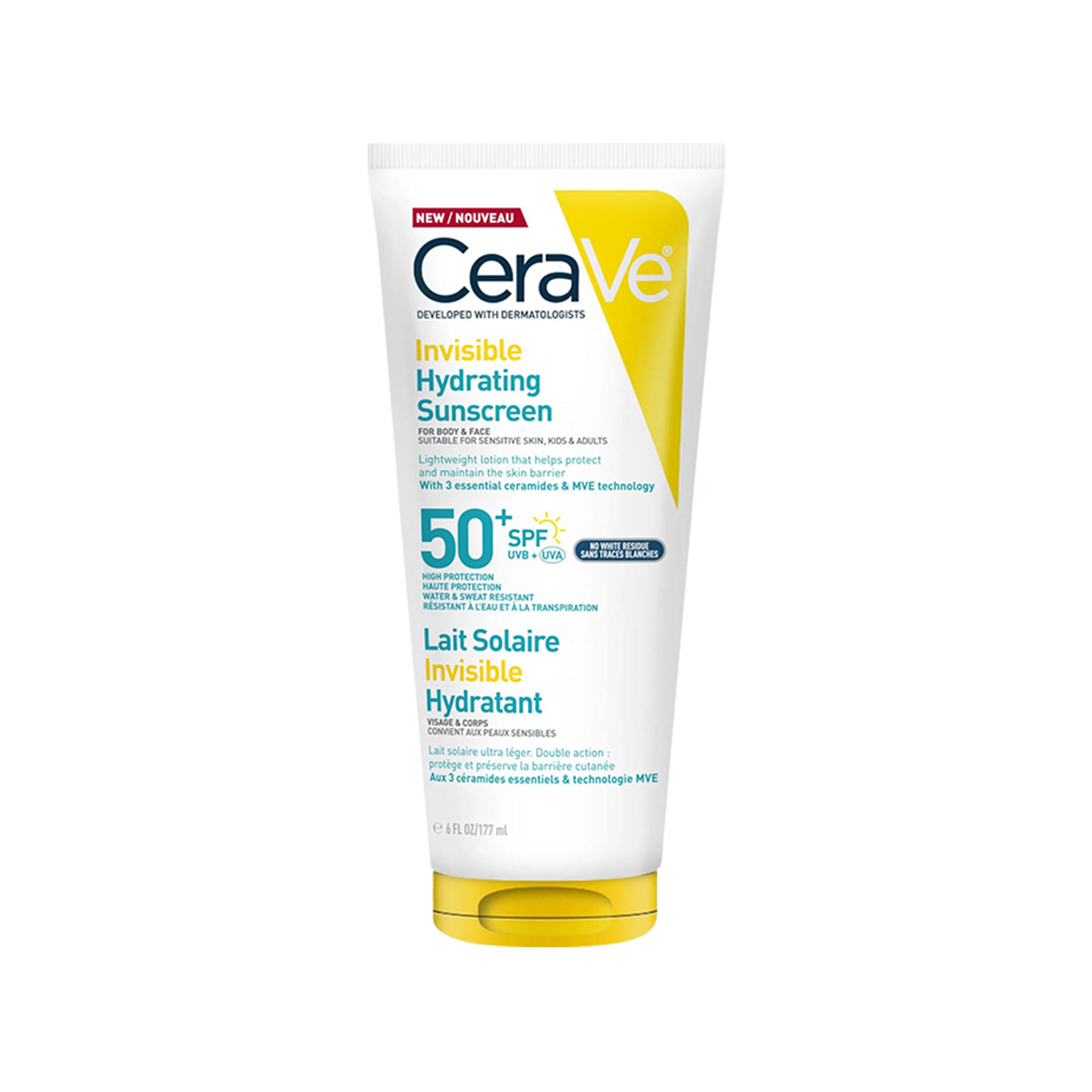 CeraVe – Invisible Hydrating Sunscreen (SPF 50+)