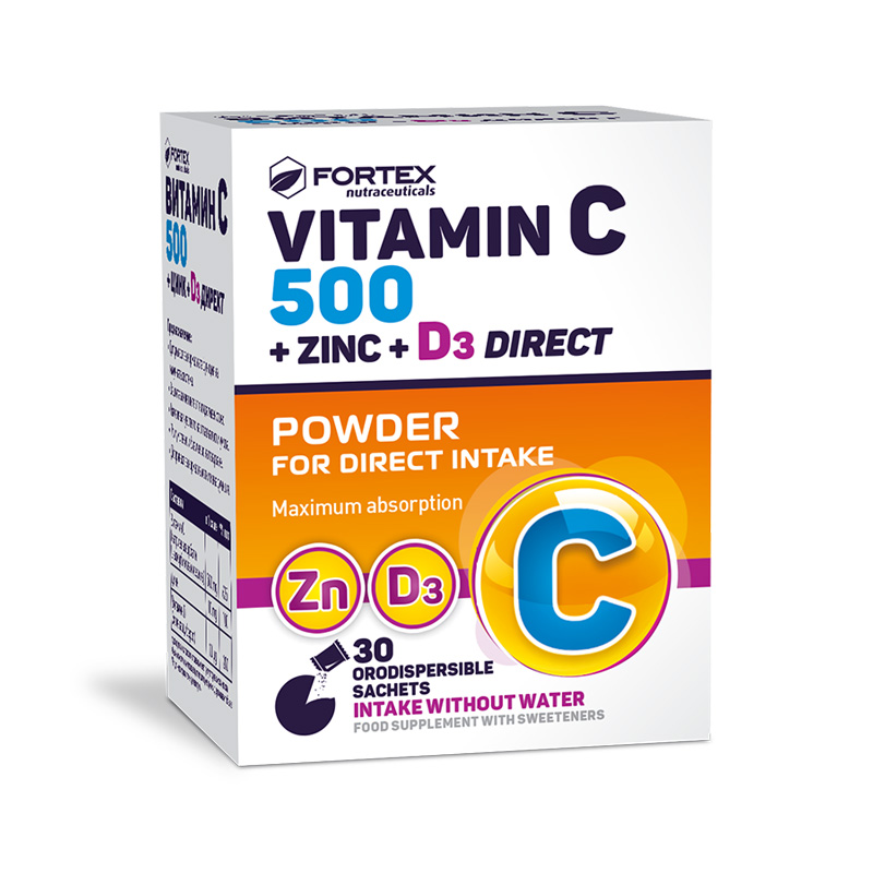 Fortex – Vitamin C 500 + Zink + D3 Direct