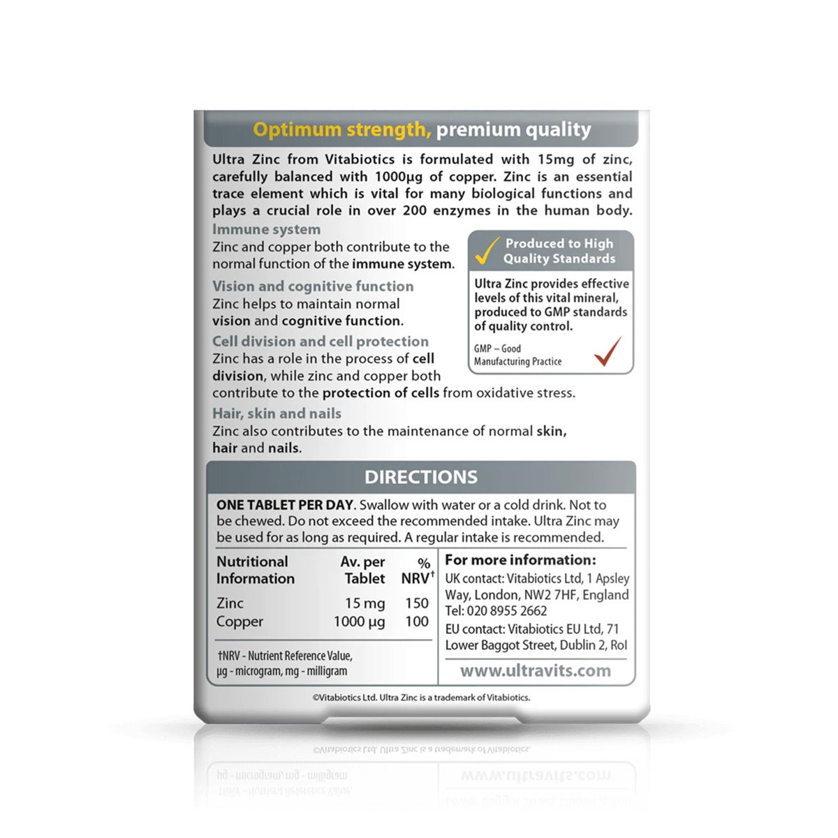 Vitabiotics – Ultra Zinc 15mg